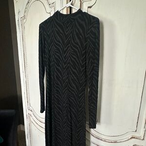 Long sleeve zebra print dress